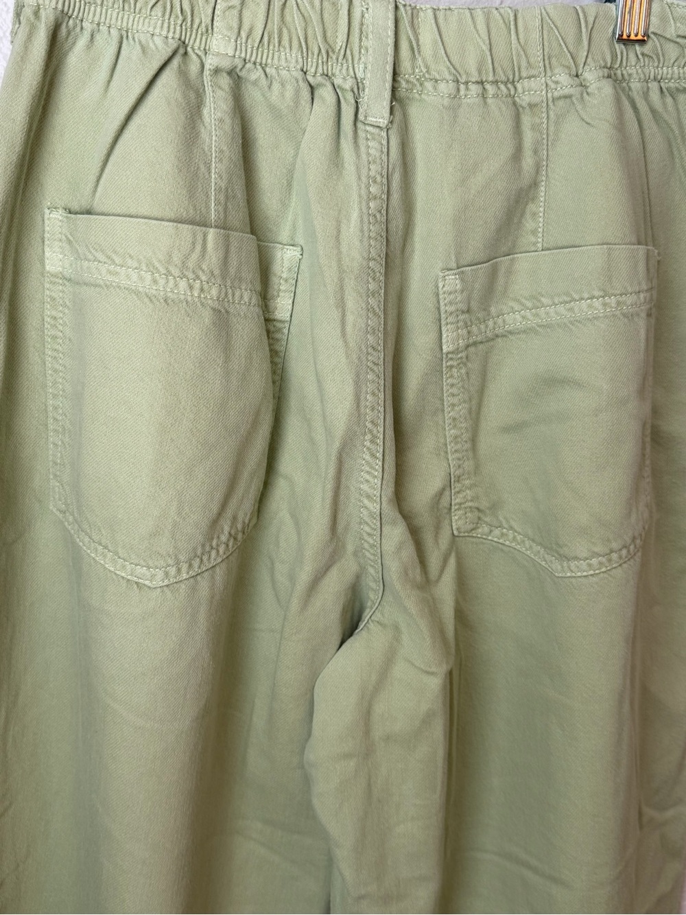 178 Anthropologie Pilcro Relaxed High-Waist Cotton Barrel Pants in Sage Green - Picture 7 of 10
